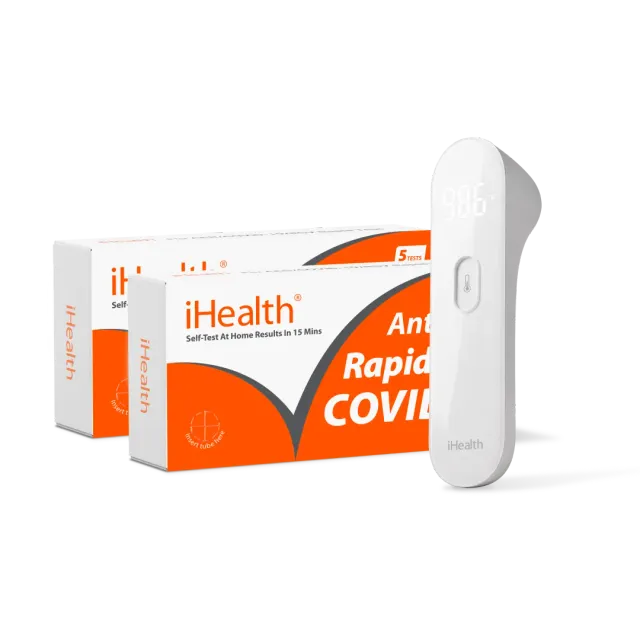 iHealth COVID-19 Family Pack snabbtest och PT3 beröringsfri termometer