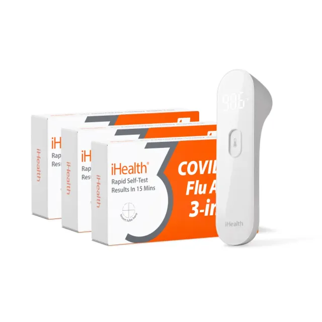 iHealth 3-i-1 snabbtest + PT3 panntermometer paket